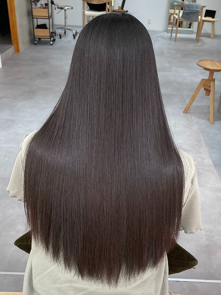 【縮毛矯正】美髪再生ストレート＋美髪再生カラー＋カット※トリートメント込