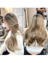 ブレンド 渋谷(BLend)&nbsp;黒髪ボブルフネビージュ小顔ワンレンスペインカール