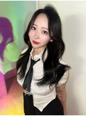 韓国くびれヘア ダークグレー ブリーチなし