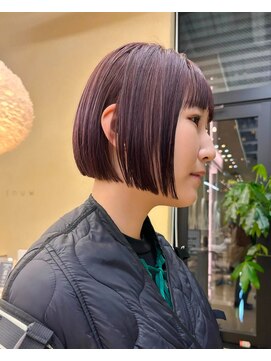 スニュウ(snuw) レイヤーボブ切りっぱなしマロンベージュラベンダーミルクティ