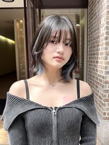 サラビューティーサイト 九大学研都市店(SARA Beauty Sight)&nbsp;【林style】切りっぱなしレイヤー/インナーカラー/ペールブルー