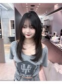 髪質改善縮毛矯正レイヤーカット顔周り前髪韓国ミニウルフ
