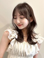 ライン(LINE)&nbsp;韓国風/レイヤー/小顔/前髪カット/髪質改善/グレージュ/透明感