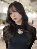 ノイズオオサカ 天王寺店(NOISM OSAKA)&nbsp;小顔外ハネミディアムアッシュ20代30代40代くびれミディ韓国ヘア