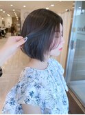 小顔ヘア/簡単スタイリング/レイヤーボブ/顔周り/伸ばしかけヘア