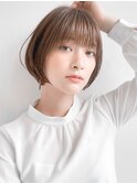 ★前下がりハンサムショートボブパーマ30代40代50代白髪ぼかし