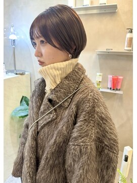 ジーナ 博多(Zina) ブラウンベージュ×丸みショート