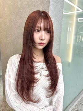 ボタン ハカタ(VOTAN hakata) 市野瀬裕奈/博多韓国ヘア/チェリーレッド/レイヤーカット/顔周り