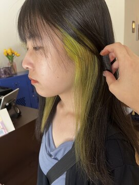 ラック 津田沼(LUCK) インナーカラー/イヤリングカラー/イエロー/グリーン