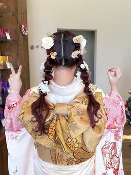 ツイン編みおろし