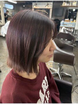 スタイルエイチ(Style‐H) 切りっぱなしボブ×パープルカラー