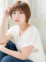 大波純一美容室パーティハン&nbsp;オレンジベージュ丸みコンパクトショートa小山10代20代30代