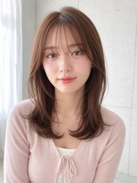 ノア 三宮店(NOA)&nbsp;【NOA】韓国くびれレイヤー×ブラウンベージュシースルーバング