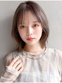 レイヤーカット夏大人可愛い薄めバング小顔カット結べるボブ