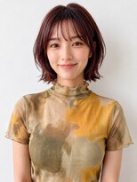 カバーヘア ブリス 上尾西口店(COVER HAIR bliss)&nbsp;秋カラー切りっぱなし外ハネボブチェリーブラウン/小顔p上尾