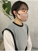グレーベージュ前髪パーマレイヤーカットダブルカラー髪質改善