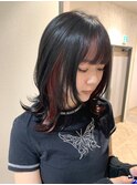 フェイスフレーミングレッド ウルフボブ