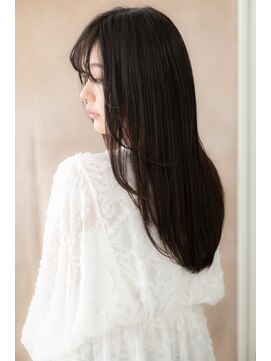 カバーヘア ブリス 志木南口駅前店(COVER HAIR bliss) 黒髪アッシュブラック前下がりレイヤーロングZ志木20代30代40代