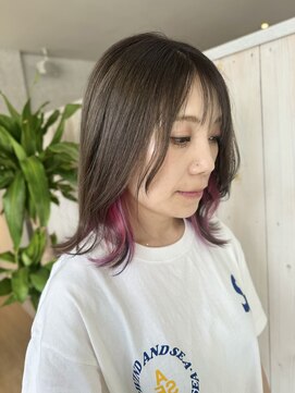 ルアナ(Luana.) 【倉敷/中島/Luana.】インナーカラー　ピンク×バイオレット
