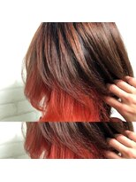 ラックスビーギャラリー なんば駅前店(LUXBE GALLERY)&nbsp;＊津村＊style by LUXBE＊インナーカラー☆マンゴオレンジ