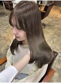ブリーチなし オリーブベージュ ブリーチなしダブルカラー