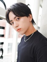 エルマノ 仙川(L mano)&nbsp;センターパートアップバングツーブロックメンズスパイラルパーマ