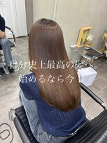 ファビ 渋谷(Fab)&nbsp;くびれヘア/暗めカラー/アプリコットオレンジ/縮毛矯正