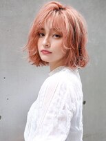 オーバーヘアー 池袋店(over hair) 【over hair】 ピンクベージュ×ボブ