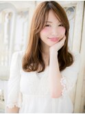 大人ガーリーことりベージュ先パーマセミディa小山10代20代30代