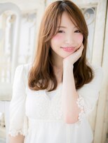 大波純一美容室パーティハン&nbsp;大人ガーリーことりベージュ先パーマセミディa小山10代20代30代