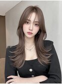 韓国くびれレイヤー × ミルクティーベージュ