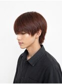 ブリーチなしカラー◎レッドブラウンショートマッシュ