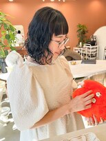 ホール(WHOLE) 【WHOLE】黒髪ボブ×マーメイドウェーブ
