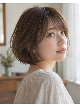 フレイムス ヘアアンドリラックス 大宮東口店(Frames) レイヤーボブ髪型20代30代40代50代前髪あり前髪なし面長丸顔大宮