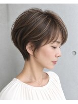 ルーファス 恵比寿南(Ruufus) 【50代60代】似合わせ大人ショートボブ/前髪あり/白髪ぼかし