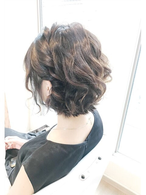 ボブ結婚式ヘアアレンジ【ヘアアレンジ　立川南口/立川/八王子】