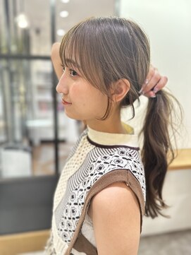 ローネス ギンザ(LONESS ginza) くびレイヤー薄めバンググレージュカラーピンクベー ジュパーマ