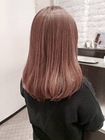 ミック ヘアアンドメイクアップ 高田店(miq Hair&Make up)&nbsp;グラデーションハイライト/ピンクベージュ/艶髪/ミディアムヘア