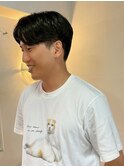 メンズの刈り上げセンターパート/メンズカット/メンズパーマ