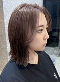 ヘーゼルベージュヘーゼルグレージュハイトーンボブレイヤーボブ