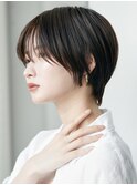 表参道白髪ぼかしウルフショートボブベージュアッシュグレージュ