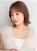 似合わせカット艶感外ハネボブレイヤーカットデジタルパーマ