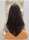 ストレートロング レイヤーカット 縮毛矯正