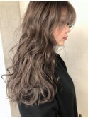 シアグレージュ_毛先パーマことりベージュウォーターフォール