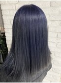 ブリーチ1回でできるダークブルーカラー☆
