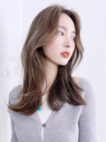 アルバム 池袋(ALBUM)&nbsp;アッシュグレーワンホンヘア_チェリーブラウンフェミニン_39186