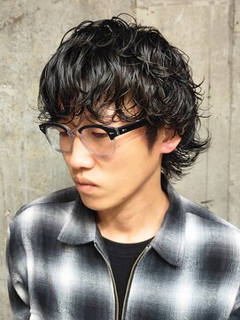 アルフレッド 平針店(alfRed) 外ハネ　パーマ　ツーブロックマッシュ　黒髪束感