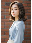 20代30代40代レイヤーカット外ハネボブ結べるボブマロンベージュ