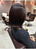 小川/ブリーチなしレッドブラウン結べるボブ