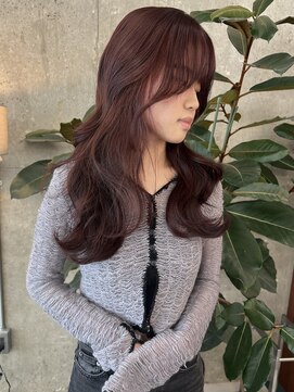 ノード(NODE) 栄カットカラー透明感ナチュラルロング　ダブルカラー